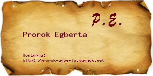 Prorok Egberta névjegykártya